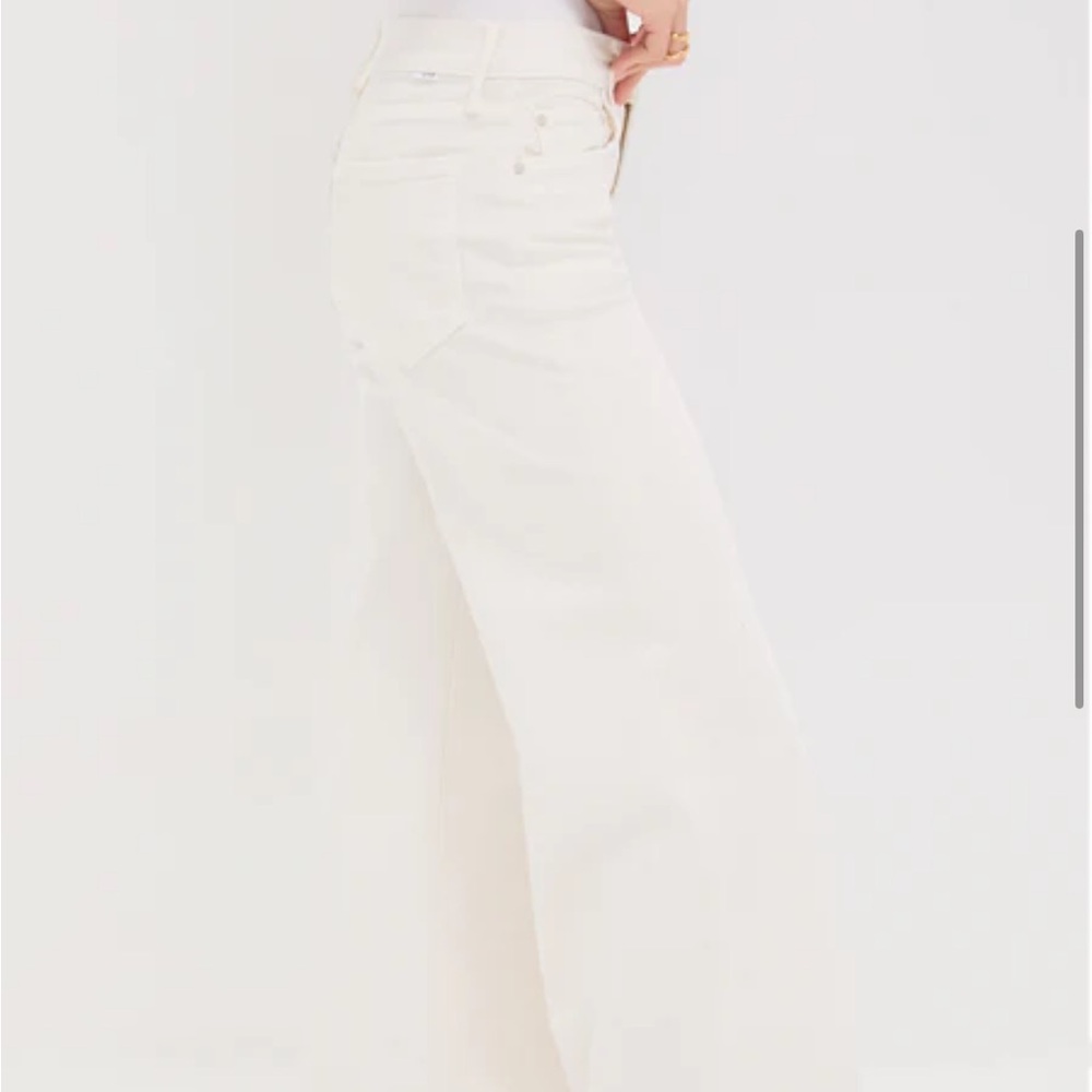 NWT MOTHER The Twister Skimp in Cream Puffs / Flare Wide Leg Jeans